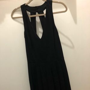 Banana Republic Plunge Neck Pleated Dress Midi